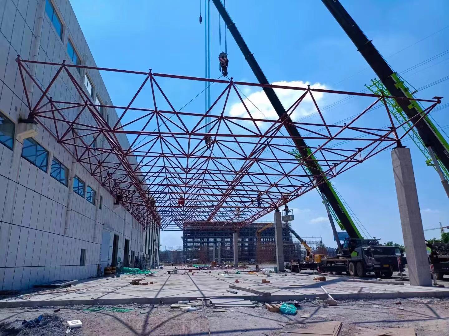 海西江苏宿迁国望高科纤维公司 -生活楼网架 成品库网架 立体库网架